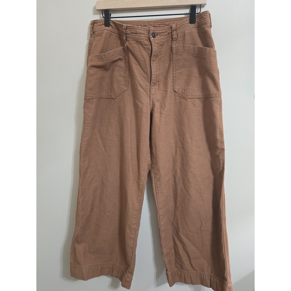 Patagonia Womens Stand Up Cropped Pants Brown Organic Cotton Size 12 56615FA21